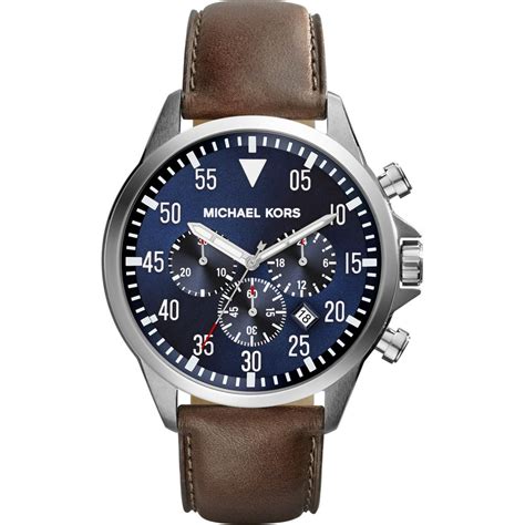 michael kors mens watches leather strap|michael kors leather watch women.